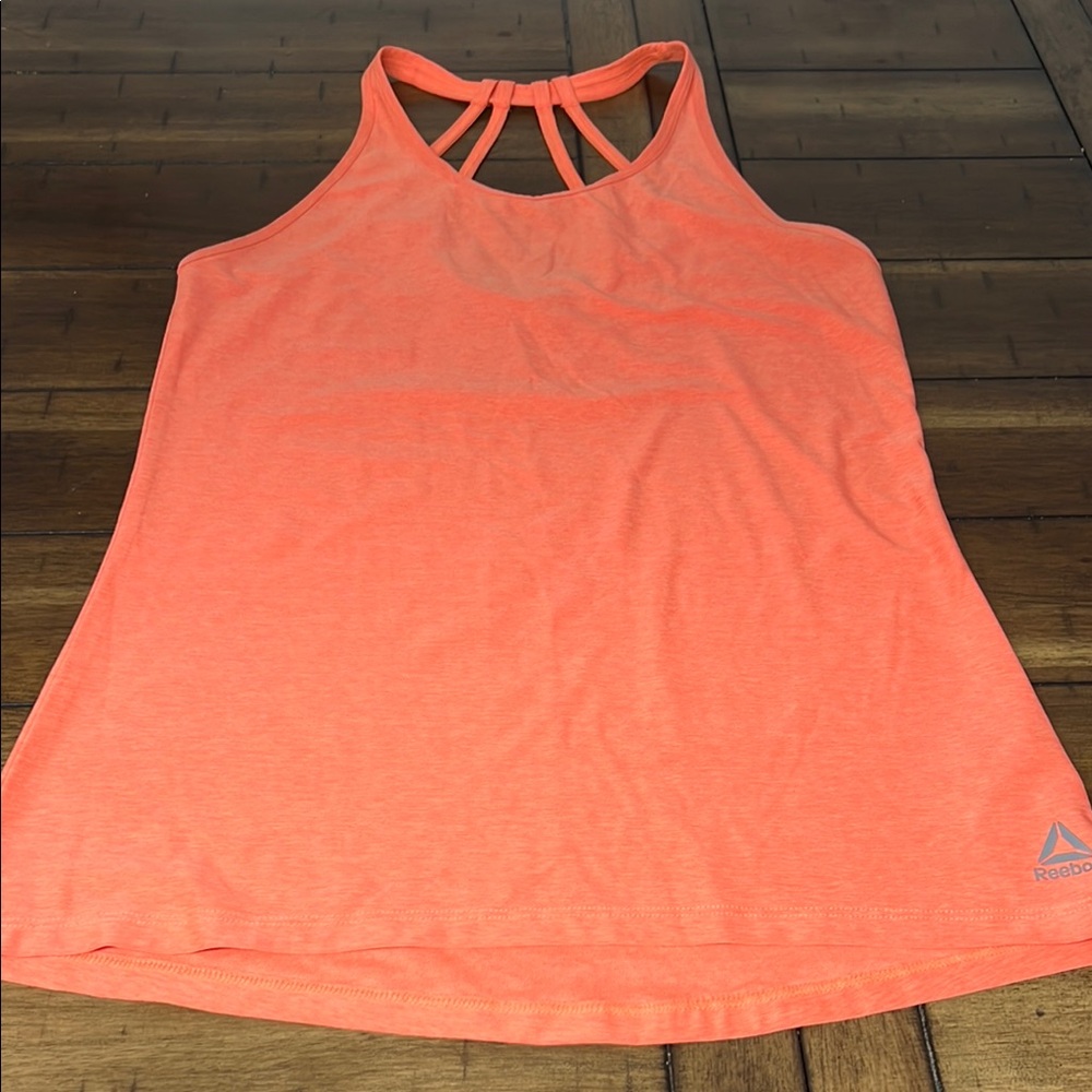 Reebok Orange Sleeveless Backless Tank Top